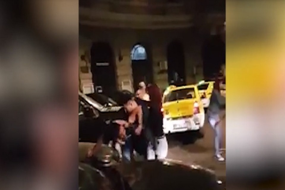 В центре Бухареста произошла массовая драка (Фото: скрин с видео).