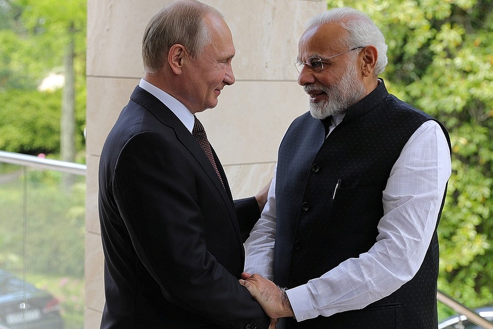 Президент РФ Владимир Путин и премьер-министр Индии Нарендра Моди