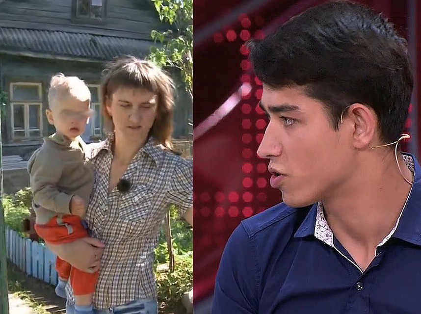 Екатерина растит малыша Владимира и пытается заставить бывшего возлюбленного Артема помогать ей материально. Фото: кадры из передачи «В прямом эфире» на канале «Россия 1»