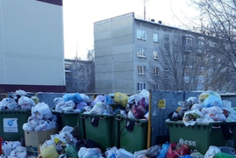 В Ленинском районе вся площадка с баками завалена мусором. Фото: yandex.ru/local/novosibirsk/leninsky.