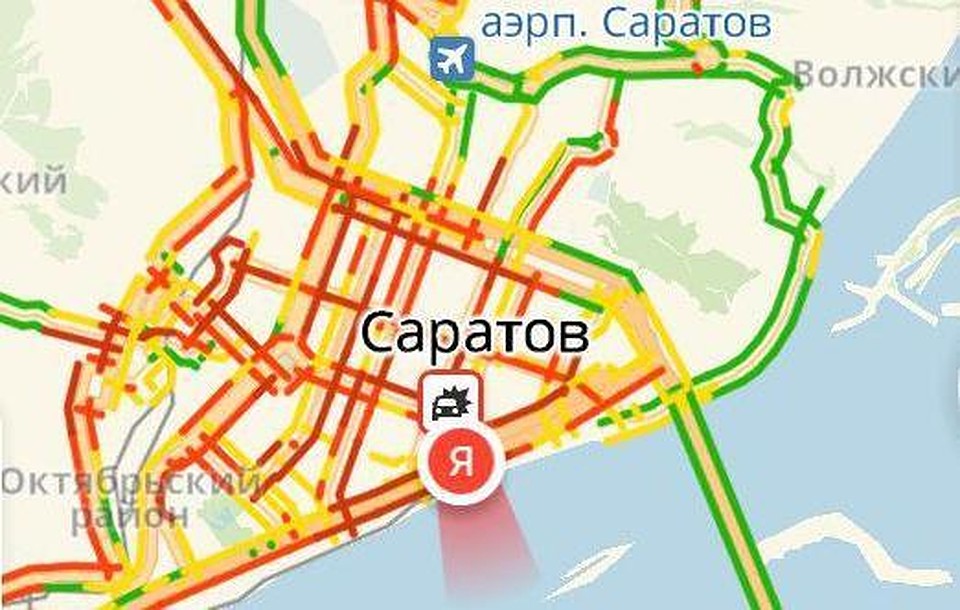 Скрин Яндекс.Пробки