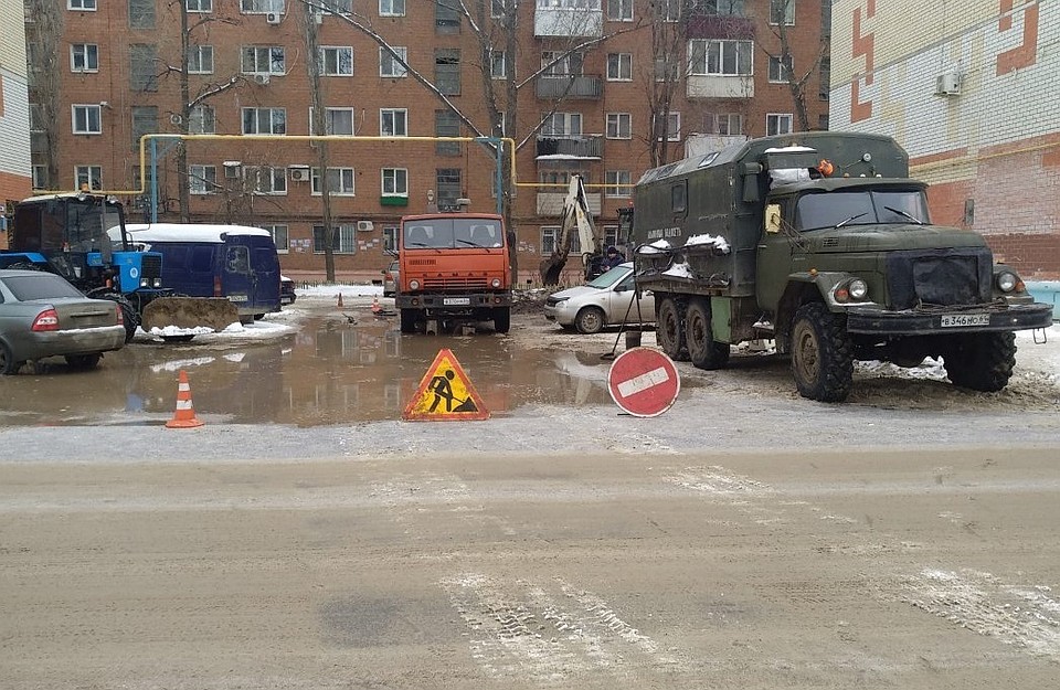Авария на водопроводе в Энгельсе