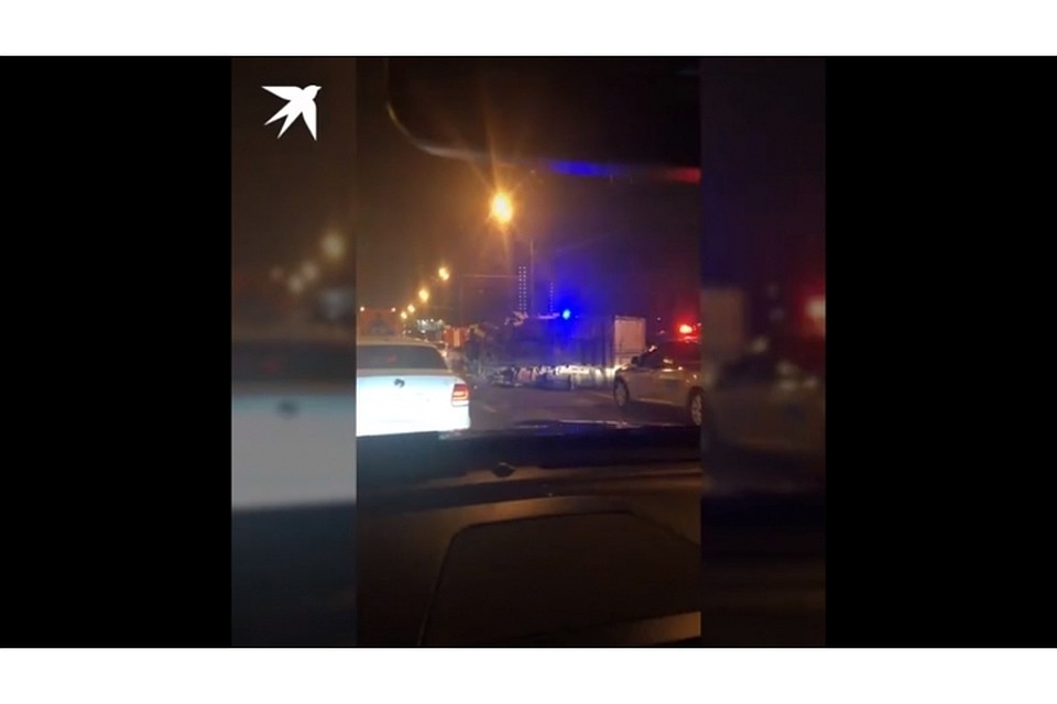 В Москве на проспекте Андропова перевернулся грузовик