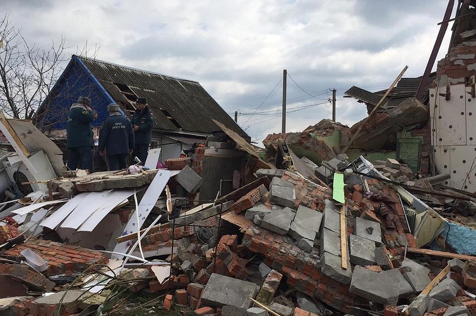 Последствия взрыва в Тимашевске Фото: пресс-служба ГУ МЧС России по Краснодарскому краю