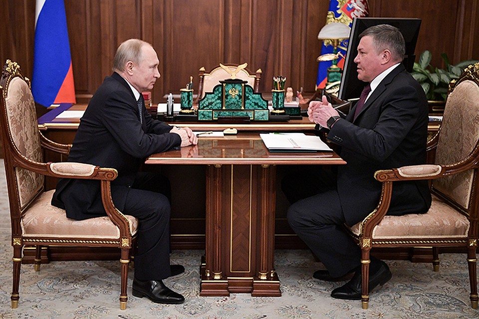 Олег Кувшинников стал первым из руководителей регионов, попросивший у президента поддержки на предстоящих перевыборах. Фото: Алексей Никольский/ТАСС