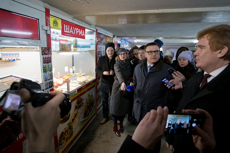 Ларек с шаурмой в подземке врио губернатрора категорически не понравился. Фото: gubernator74.ru