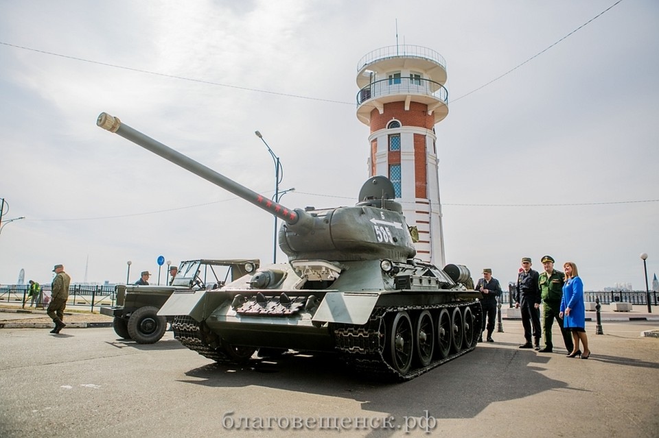 После парада танк отправится в парк боевых машин ДВОКУ. Фото: благовещенск.рф