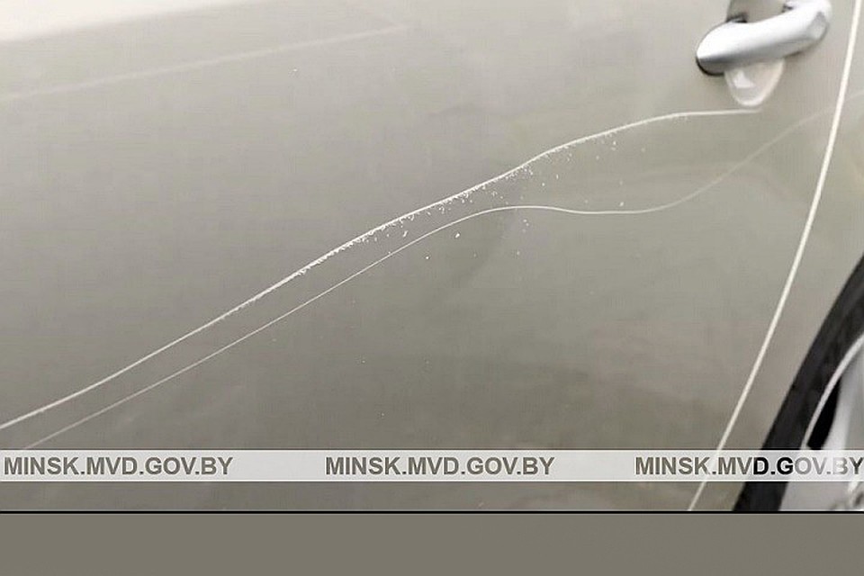 Из ревности к жене испортил машину подруги. Фото: ГУВД Мингорисполкома.