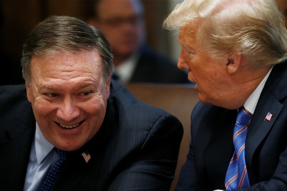 Госсекретарь США Майк Помпео и президент страны Дональд Трамп