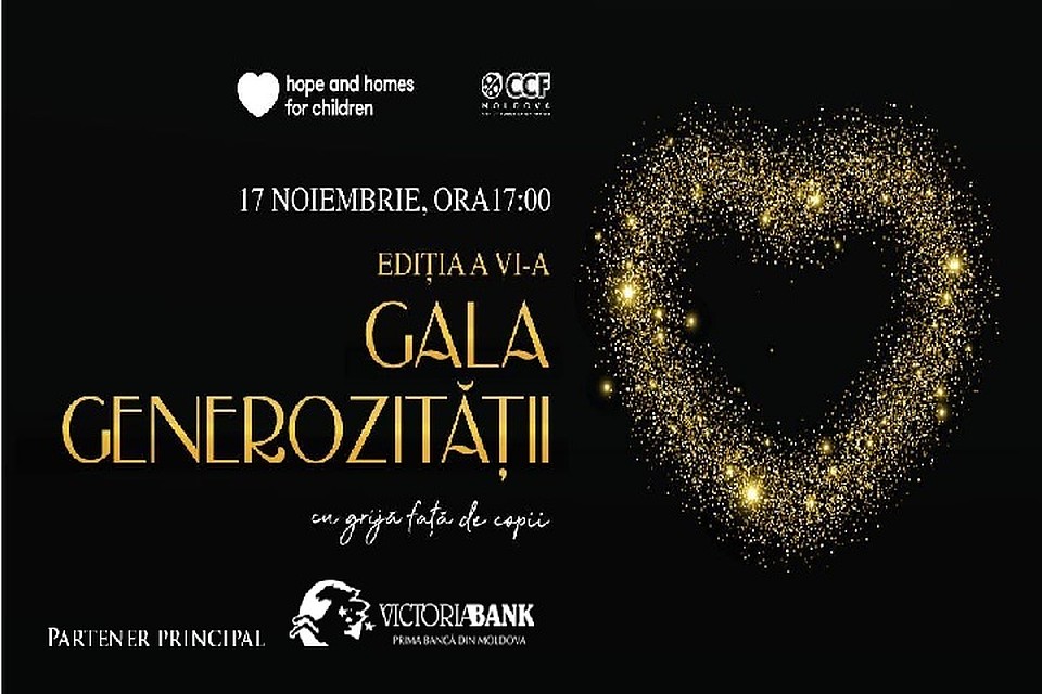 Pentru al cincilea an consecutiv, Victoriabank se alatura Galei Generozitatii, in calitate de partener principal
