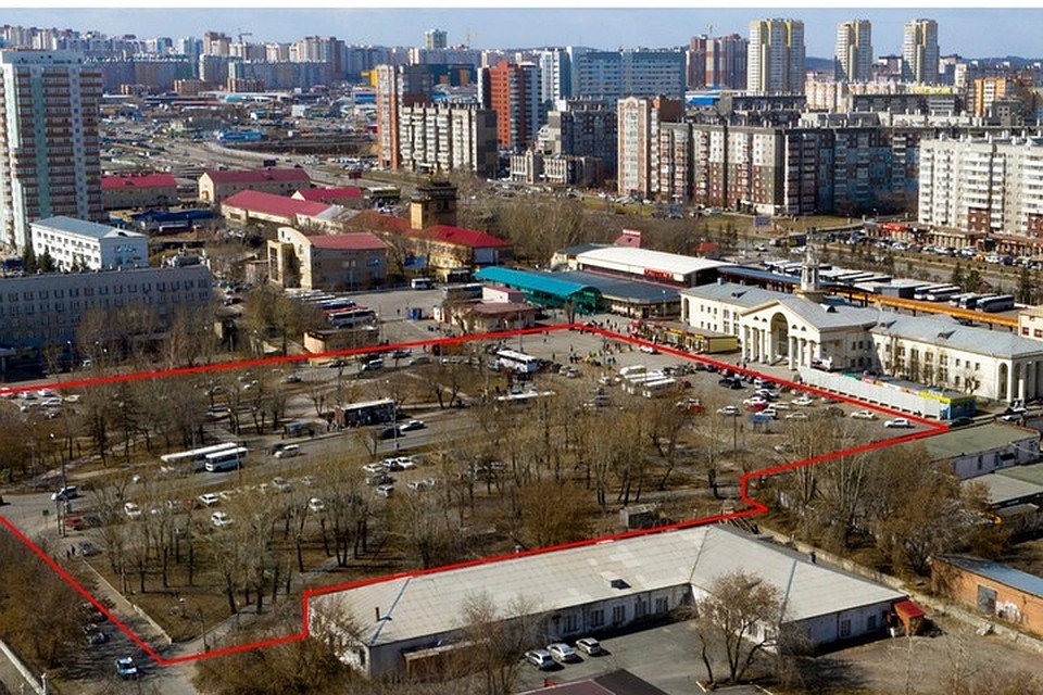 В Красноярске возле автовокзала предлагают сделать единую площадь. Фото: проектная мастерская "А2"
