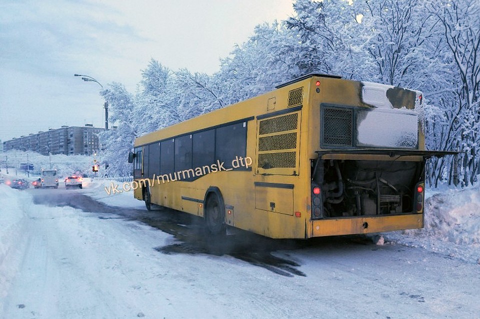 Автобус сломался между Колой и Мурманском. Фото: Мурманск ДТП ЧП