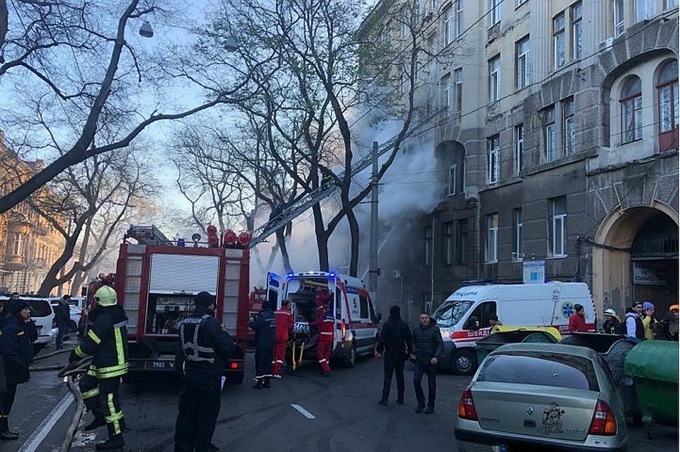 Пожар в колледже в Одессе: пострадал 31 человек. Фото: Госслужба Украины по чрезвычайным ситуациям