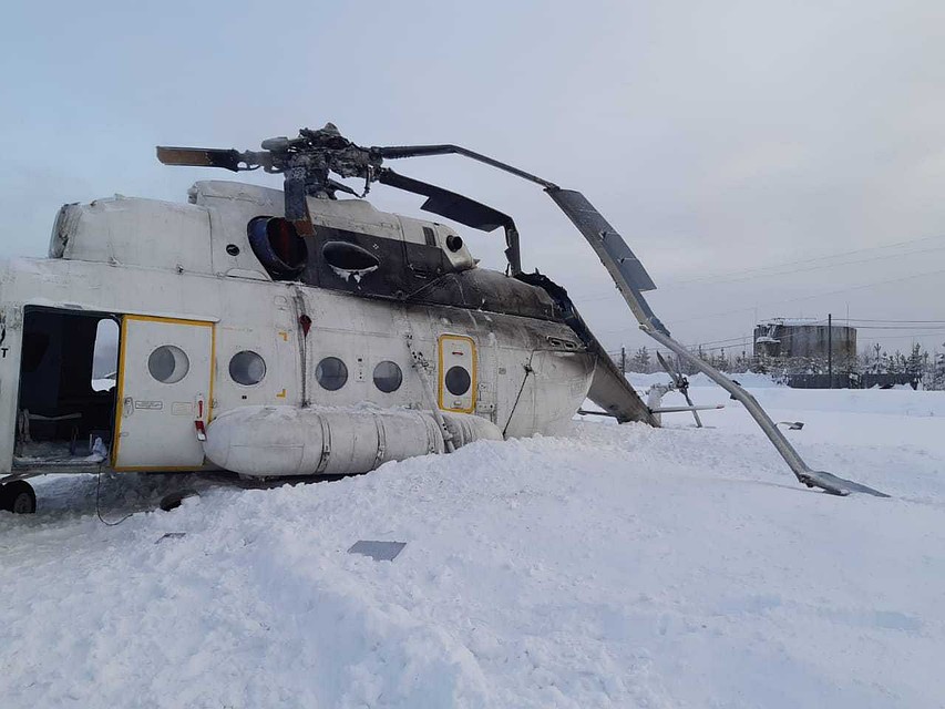 После крушения вертолета в Красноярском крае возбуждено уголовное дело. Фото: ГУ МЧС России по Красноярскому краю.
