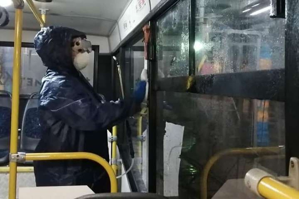 В кемерове обработаны все 692 единицы транспорта. Фото: Илья Середюк/ Instagram
