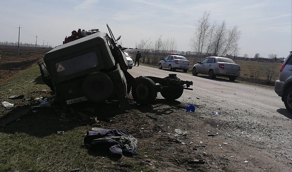 "УАЗ" после аварии.