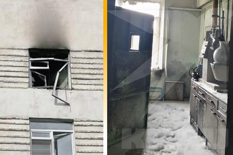Bзрыв произошел в лаборатории на пятом этаже.