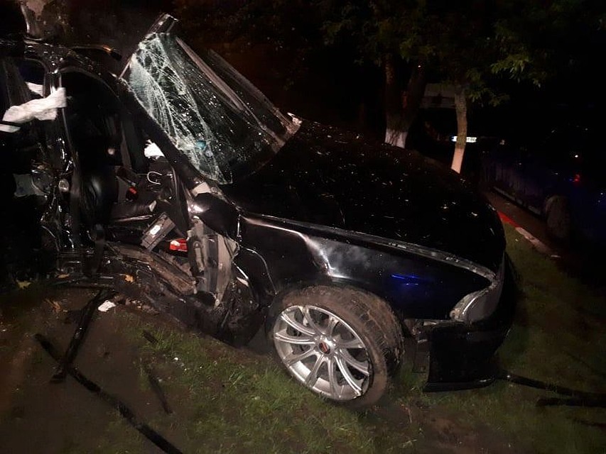 Автомобиль врезался в дерево (Фото: ГИЧС).