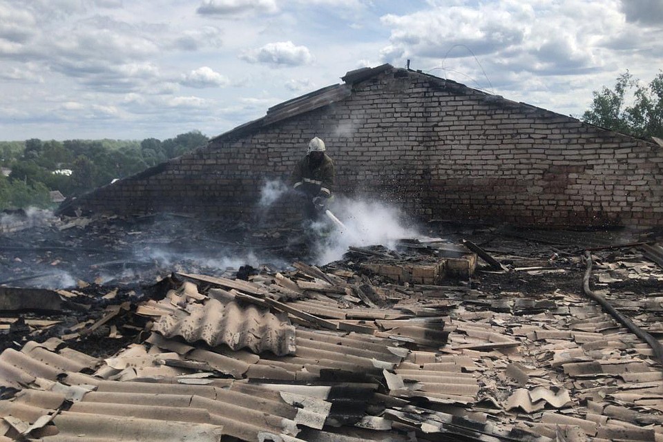 Последствия пожара в Тальменке