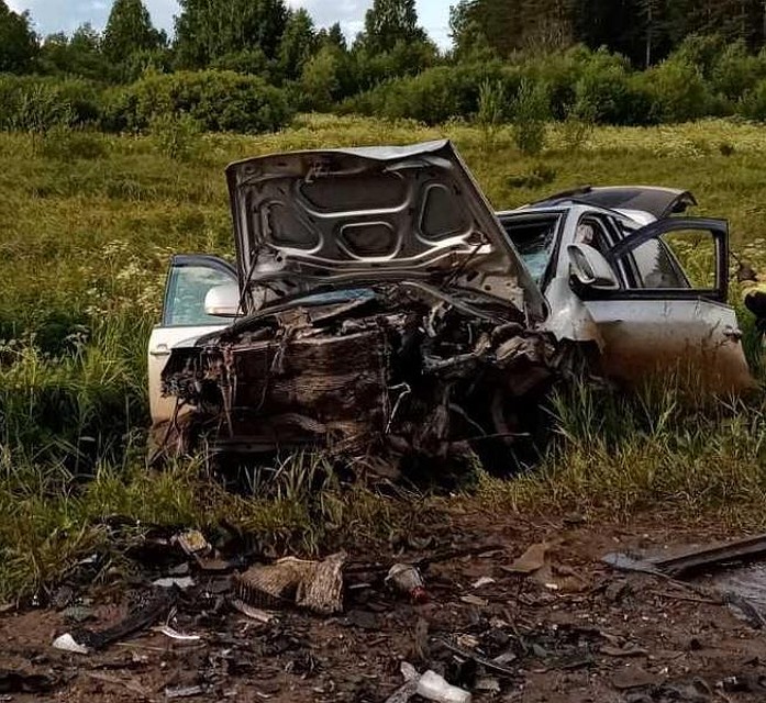 На дороге Чернушка - Куеда произошло лобовое столкновение автомобилей. Фото: ГУ МВД по Пермскому краю.