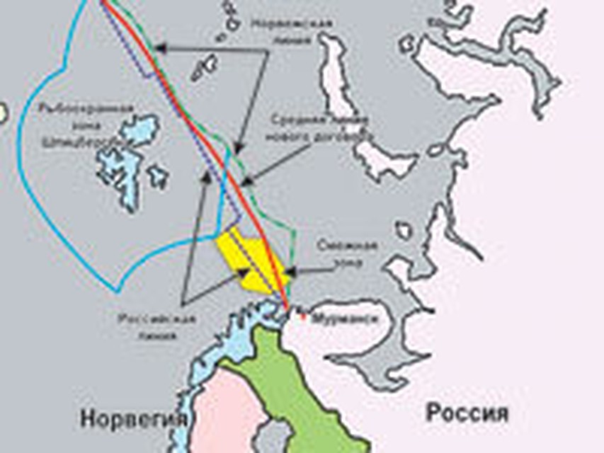Схема раздела Баренцева моря
