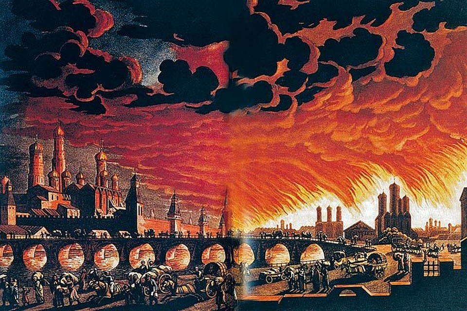 Пожар Москвы. Картина художника И. Клара.