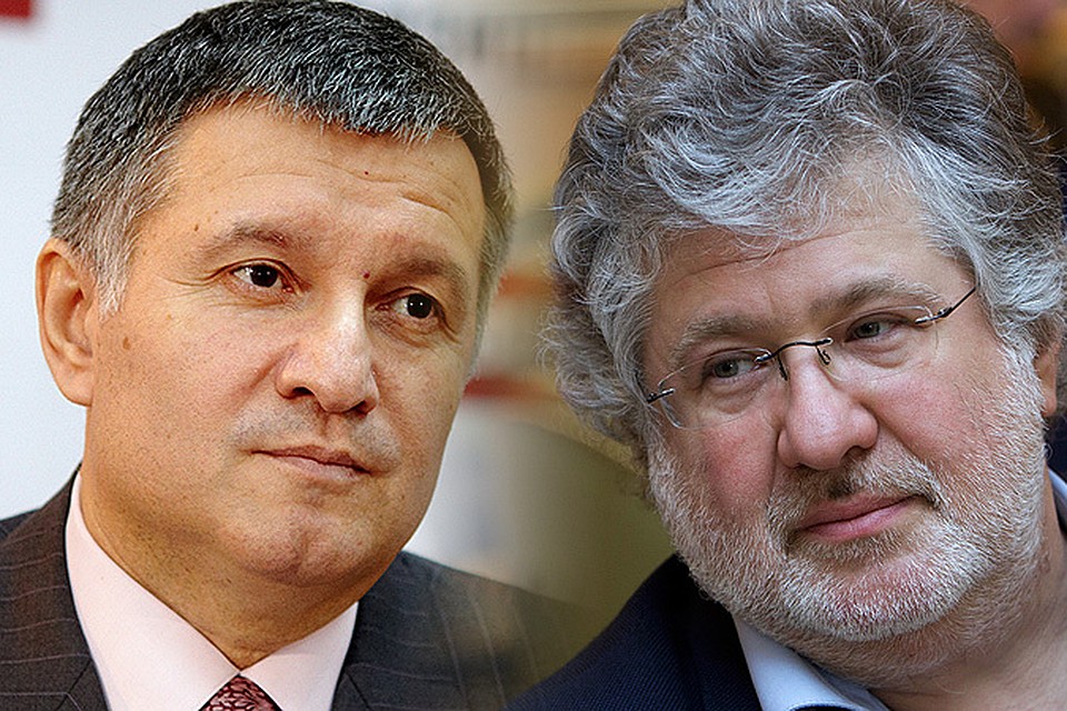 Олигарх Коломойский (справа) и руководитель АТО Аваков объявлены в международный розыск