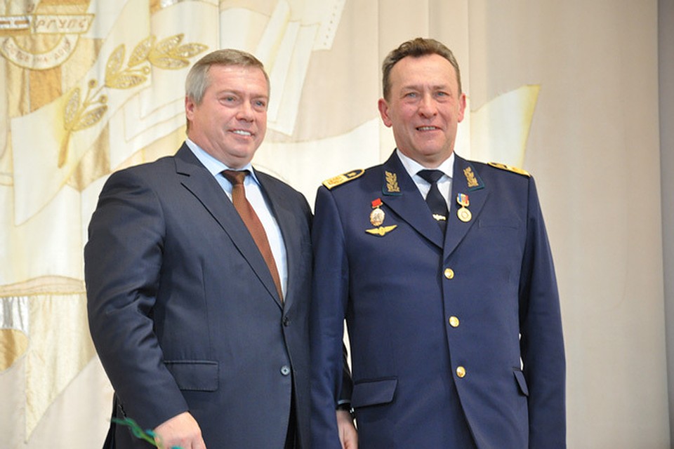 Губернатор Ростовской области В.Ю. Голубев и ректор РГУПС В.Д. Верескун. Фото: пресс-служба РГУПС