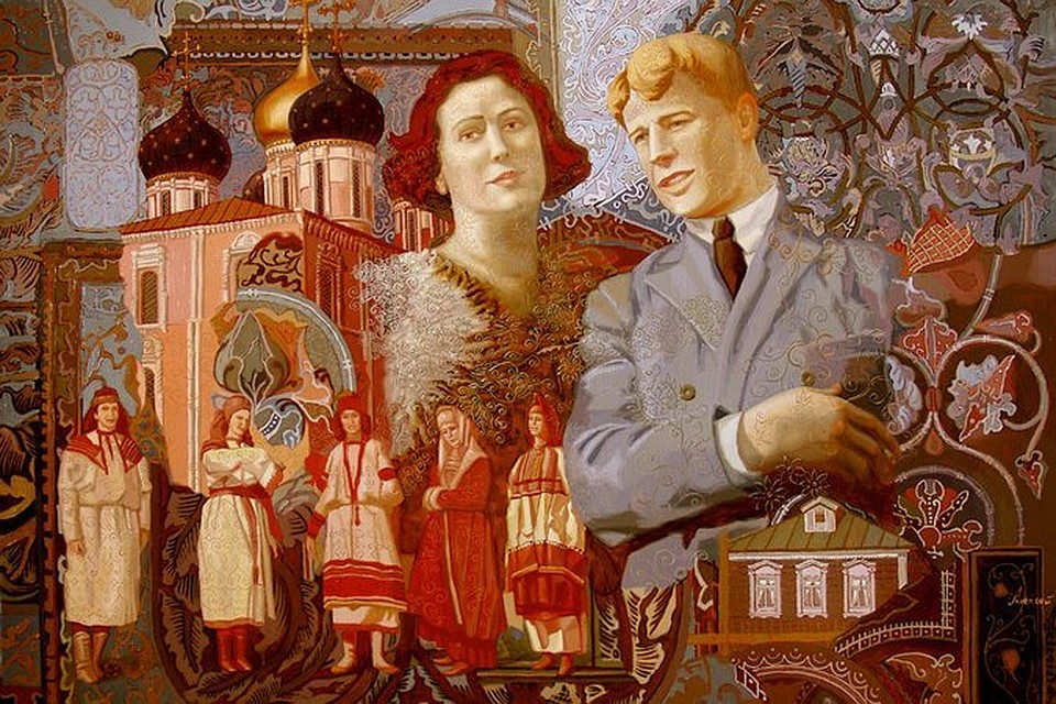 Картина Алексея Акиндинова "Есенин и Айседора". 2010 год. Фото: официальный сайт художника www.akindinov.com