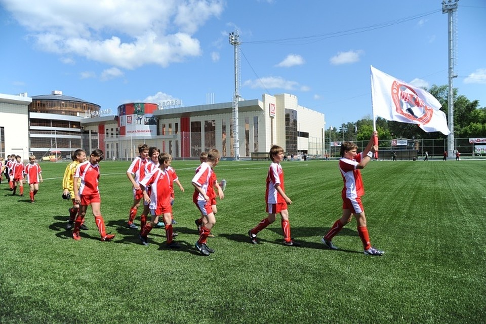 Футбольное поле спорткомплекса им. В. П. Сухарева.
