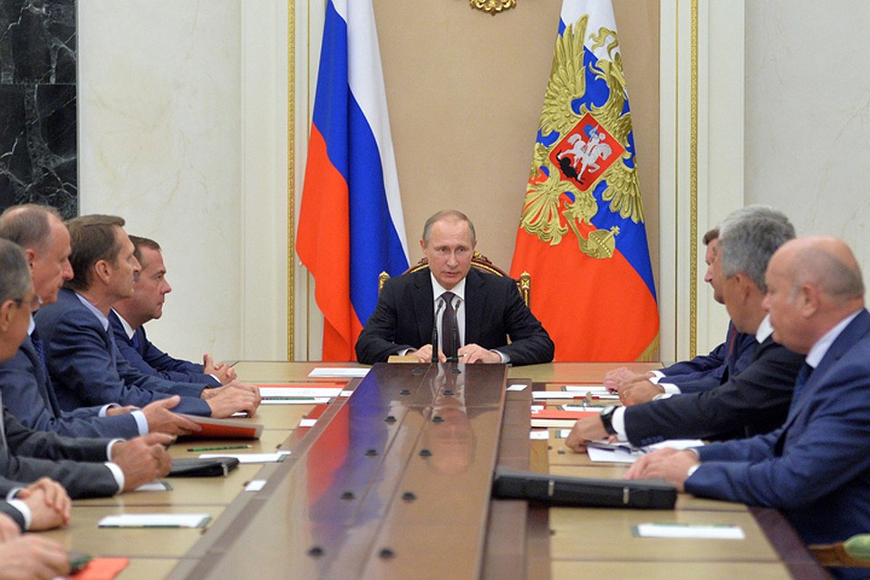 Владимир Путин на совещании Совета безопасности РФ Фото: Алексей Дружинин/пресс-служба президента РФ/ТАСС