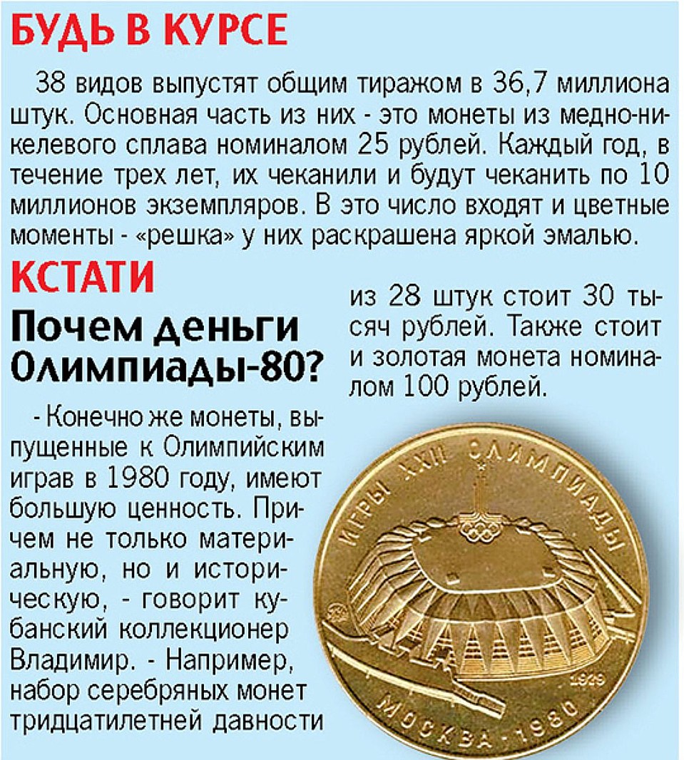 Почем деньги Олимпиады-80? Фото: Архив "КП"