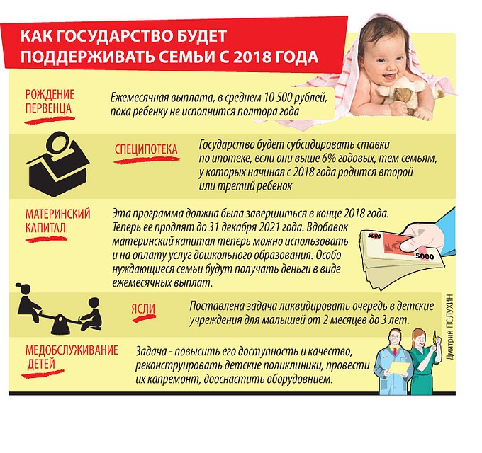 Как государство будет поддерживать семьи с 2018 года Фото: Дмитрий ПОЛУХИН