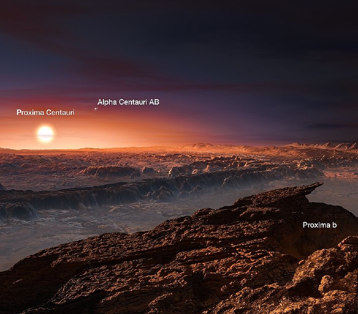 Такой пейзаж откроется перед поколением достигшим Proxima Centauri b.