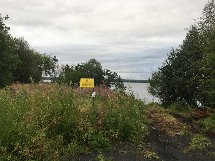 Просека к воде, чтобы качать воду из Онежского озера Фото: Евгения КОРОБКОВА