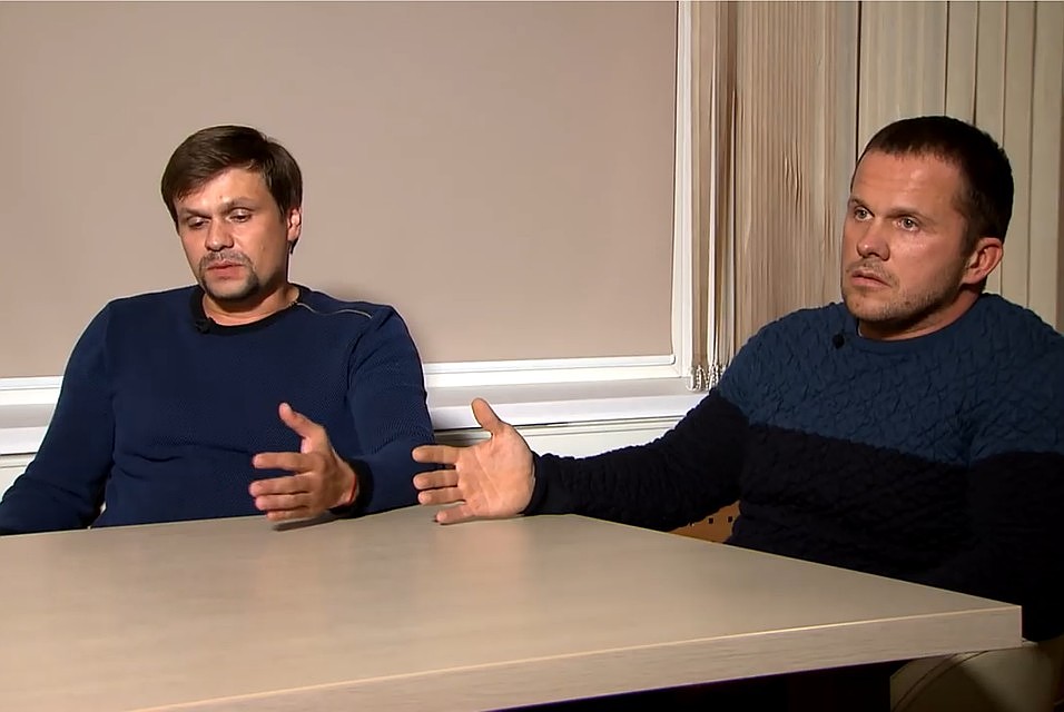 Александр Петров и Руслан Боширов дали интервью телеканалу Russia Today,