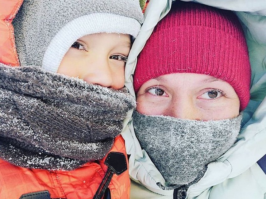 "Сходить за хлебушком в -34!" Фото: Instagram Ольги Шаройко.