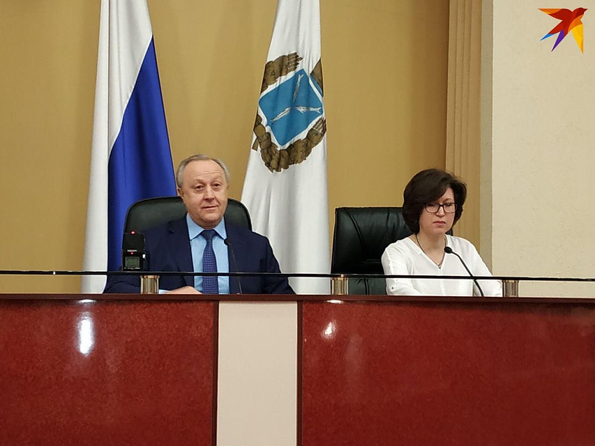 Валерий Радаев и руководитель пресс-службы Нина Попова Фото: Александр Уриевский