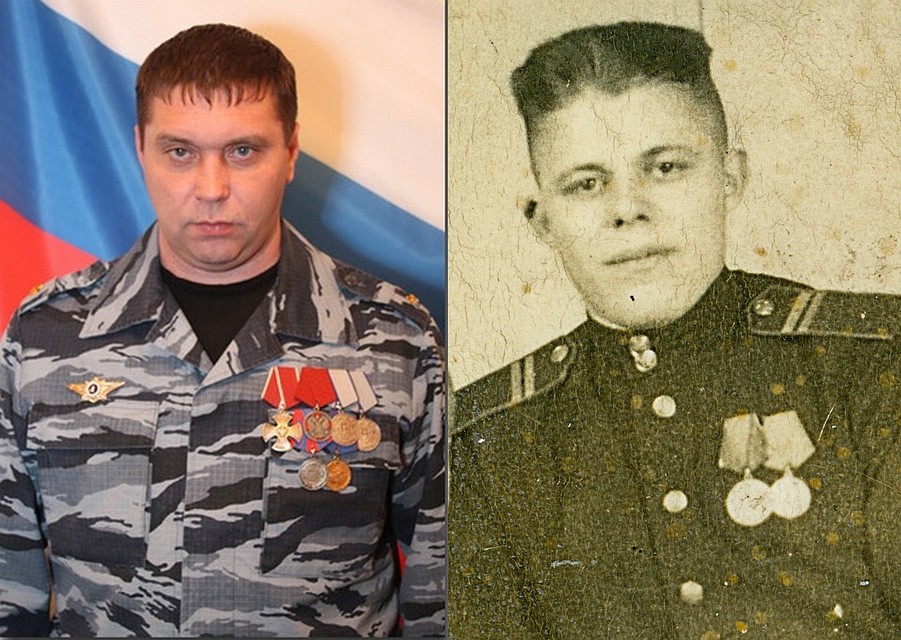 Валерий Санин и прадед Санин Василий Сергеевич Фото: Росгвардия.