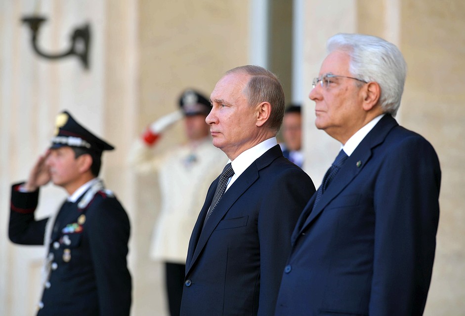 Владимир Путин и президент Италии Сержео Маттарелло Фото: REUTERS