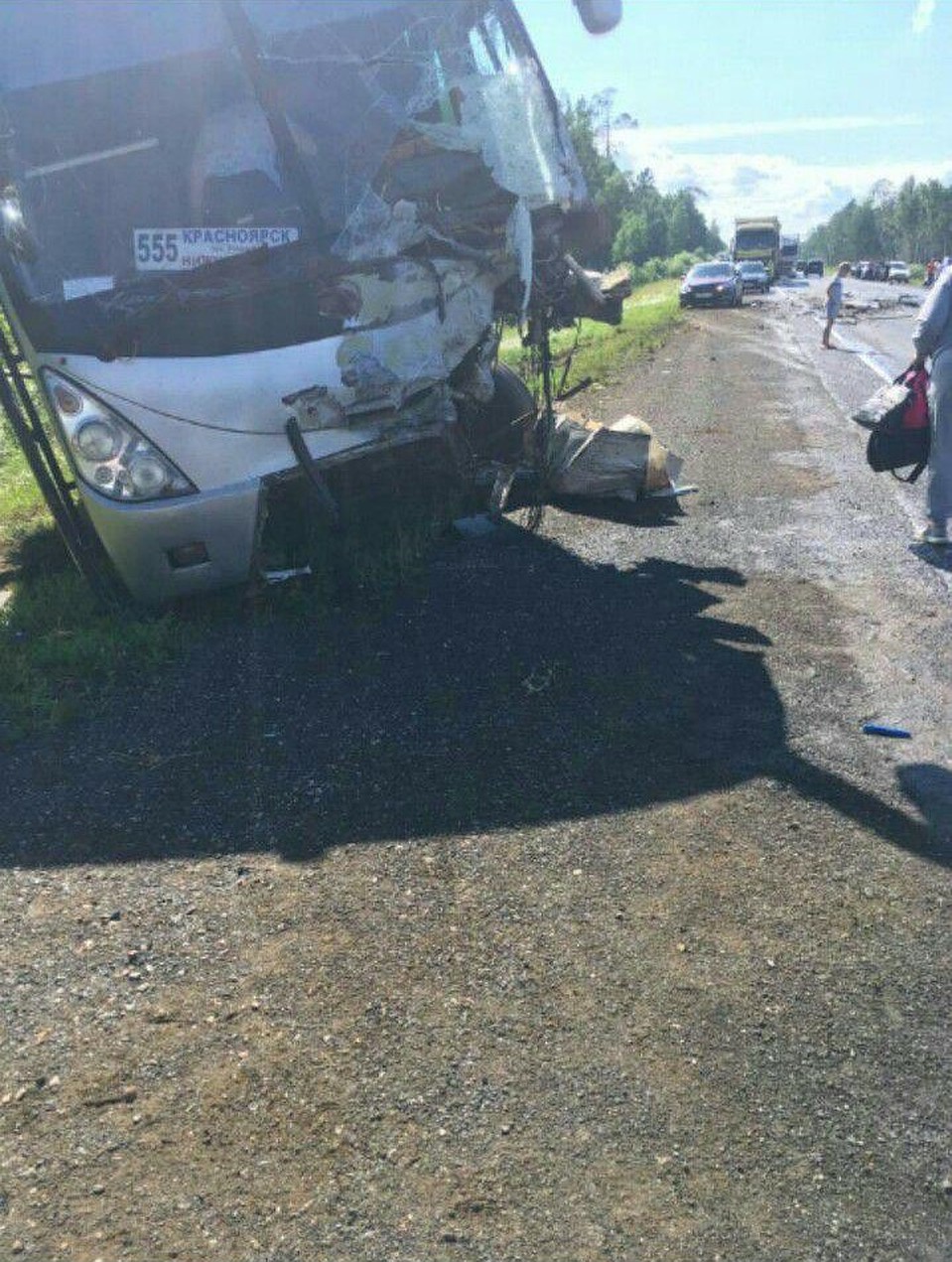 Водитель автобуса пытался уйти от сталкновения Фото-ЧП-Канск