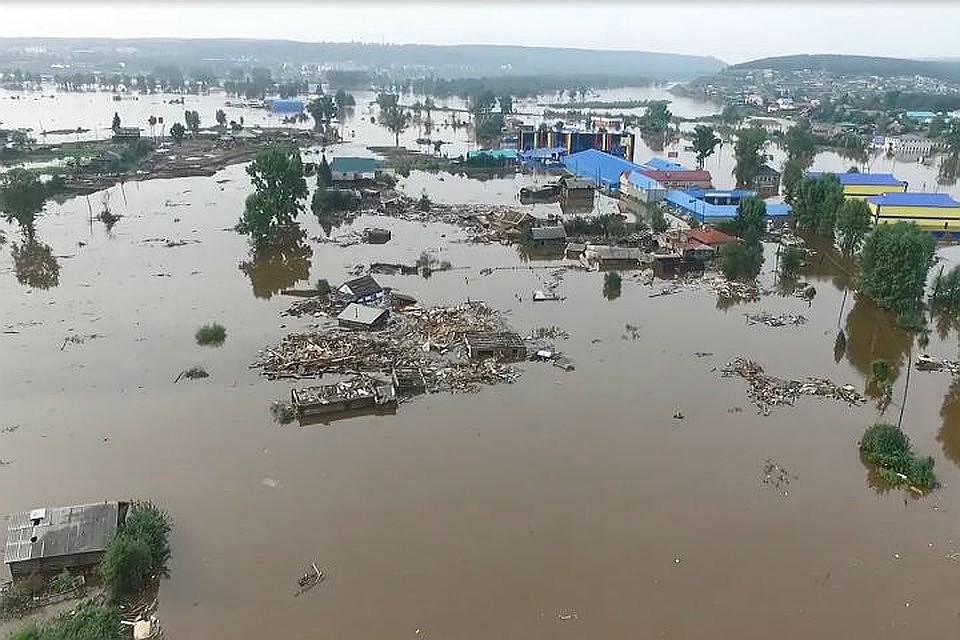 Подтопленный Тулун с высоты птичьего полета. Фото:"PacMyc13"