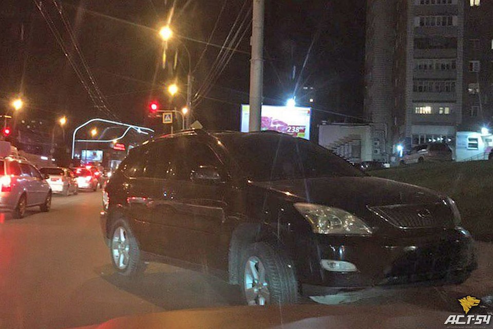 Сам "Лексус" получил незначительные повреждения. Фото: Новосибирская служба эвакуации «АСТ-54»