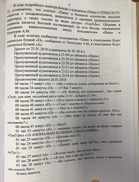 Переписка Михаила Хачатуряна с дочкой Ангелиной