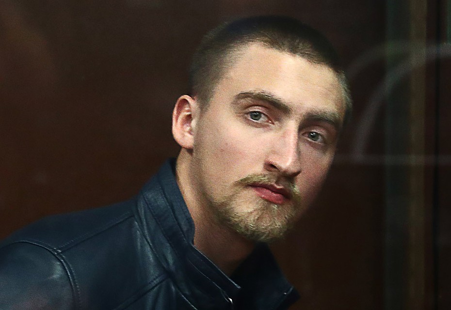 16 сентября 2019 года. Павел Устинов во время оглашения приговора. По версии следствия, при задержании он оказывал активное сопротивление сотруднику Росгвардии и вывихнул ему плечо. Фото Сергей Фадеичев/ТАСС