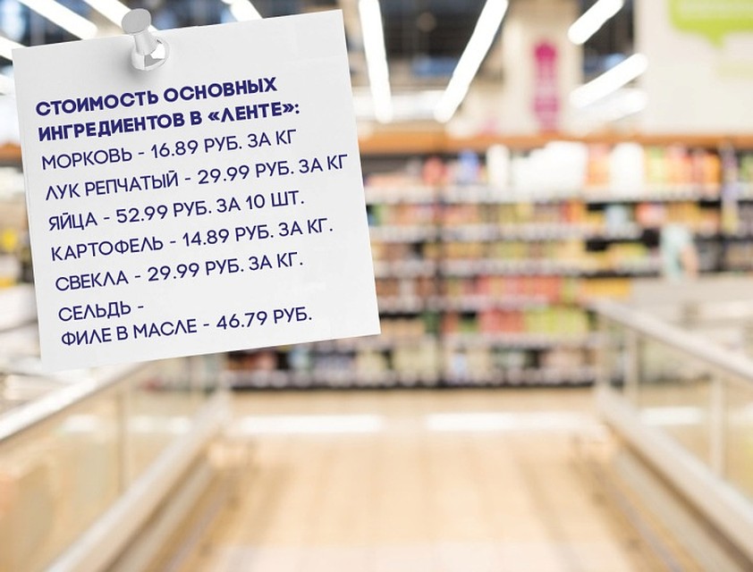 12 порций «Селедки под шубой» обойдется покупателям в 138.16 руб. Коллаж: Ксения КРИВОЩЕКОВА