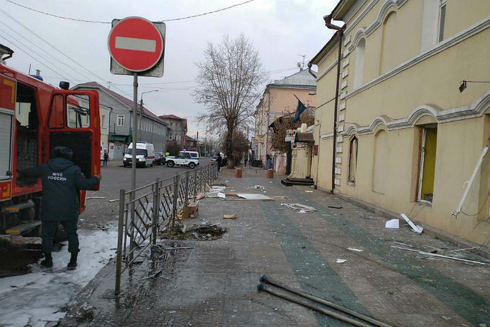 Так выглядела улица рядом с кафе, где произошел взрыв. Фото: ГУ МЧС России по Бурятии