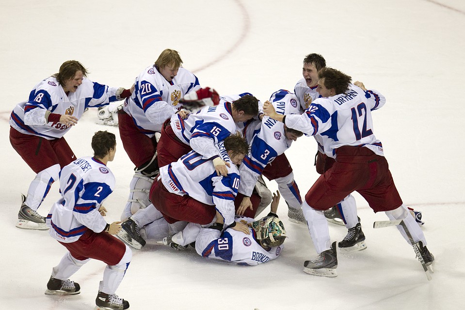 Молодежная сборная России после победного финала МЧМ-2011. Фото: GLOBAL LOOK PRESS
