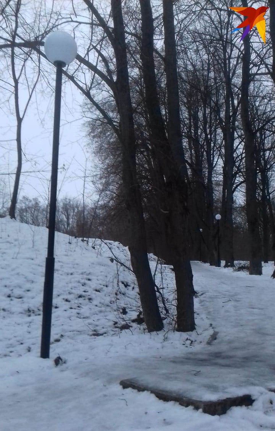 Дорожки сплошь покрыты льдом. Фото прислала читательница "КП".
