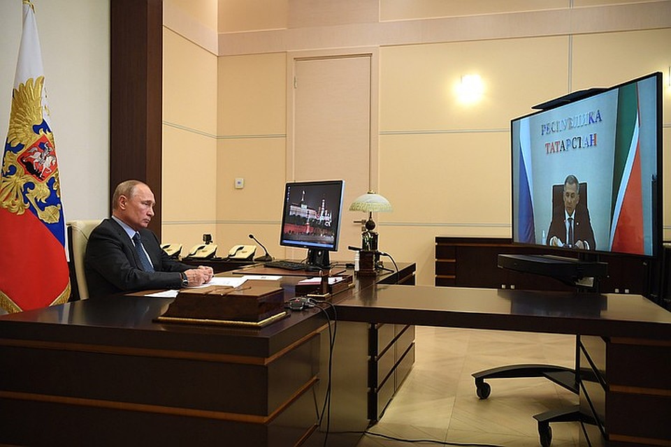 Путин отправил на выборы Минниханова в прямом эфире. Фото: Алексей Никольский/ТАСС